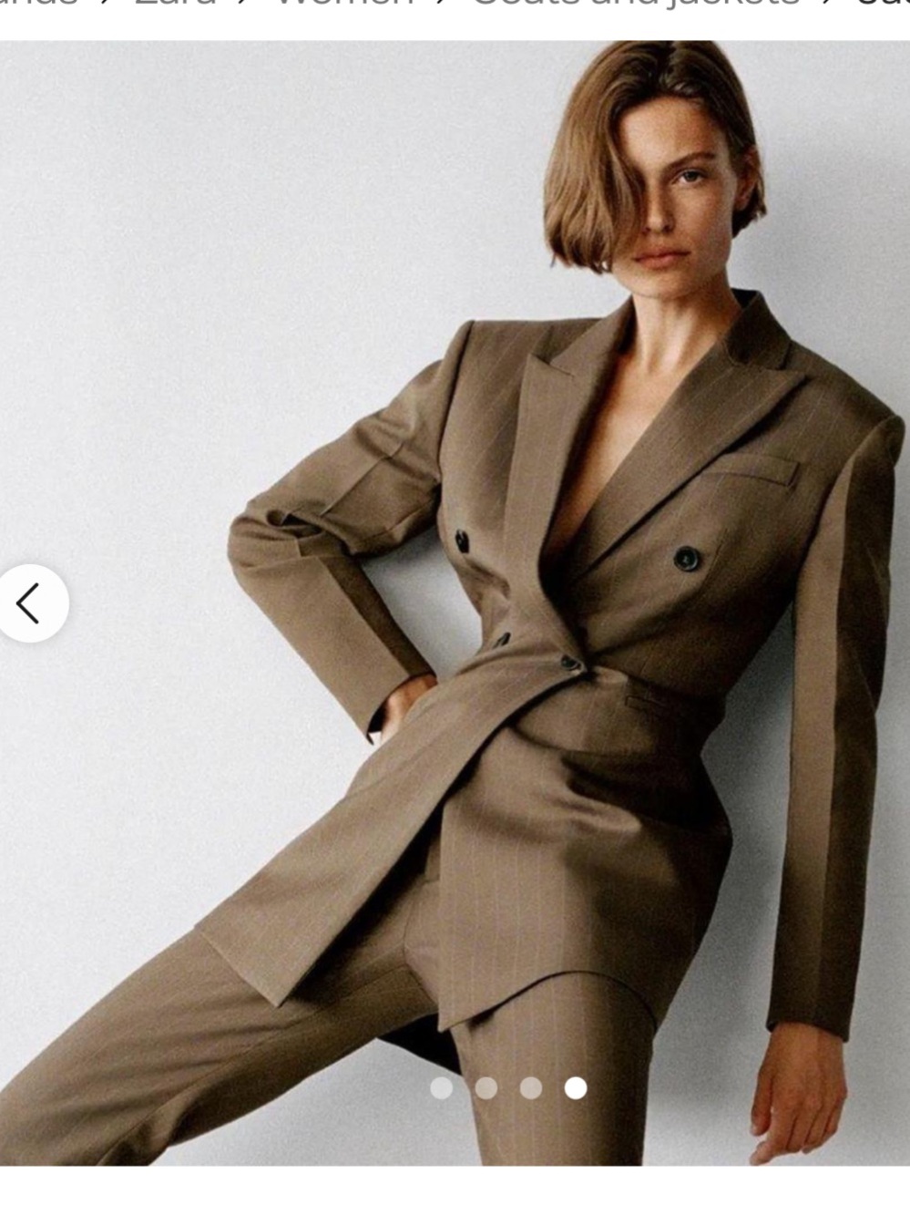 ZARA WOOL BLEND PINSTRIPE BLAZER